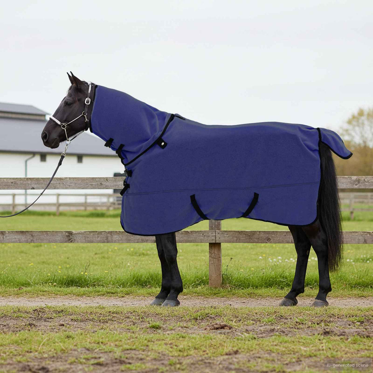 Hestetæppe Mørkeblå 125 cm Polyester Fleece