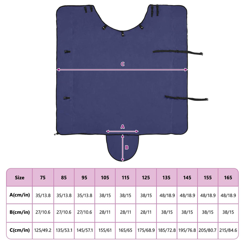 Hestetæppe Mørkeblå 155 cm Polyester Fleece