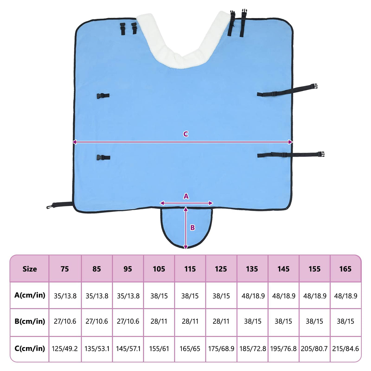 Hestetæppe Fuldt aqua 85 cm Polar fleece