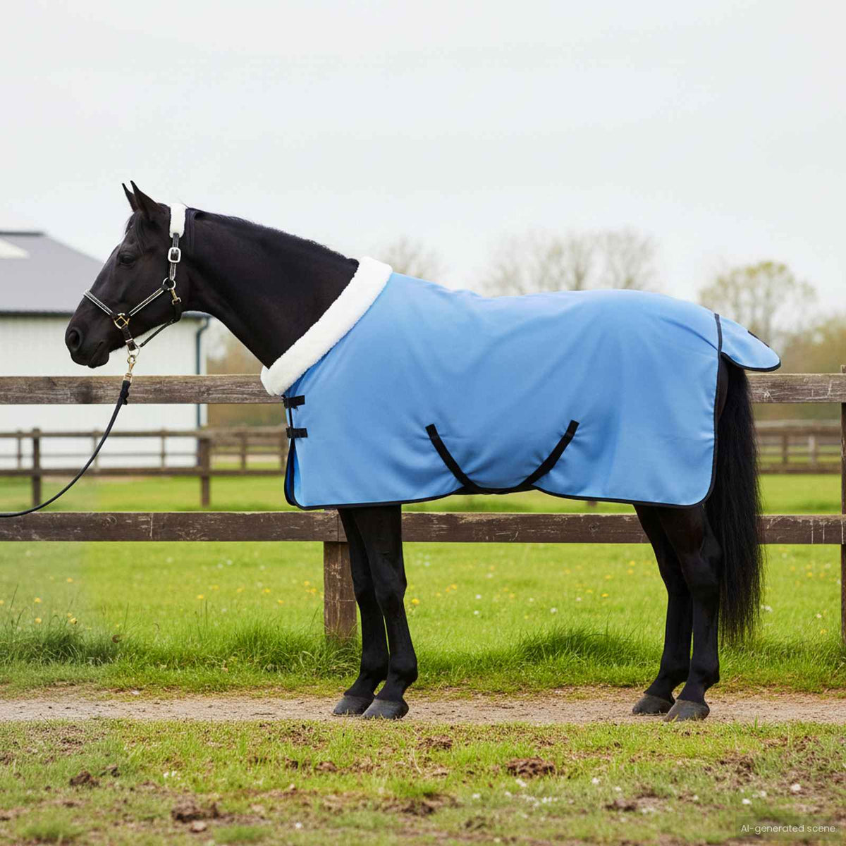 Hestetæppe Akvamarinblå 115 cm Polar fleece
