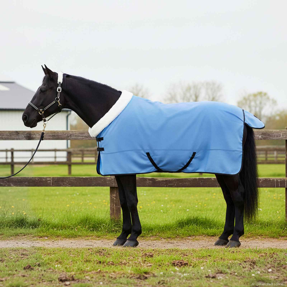 Hestetæppe Akvamarinblå 135 cm Polar fleece