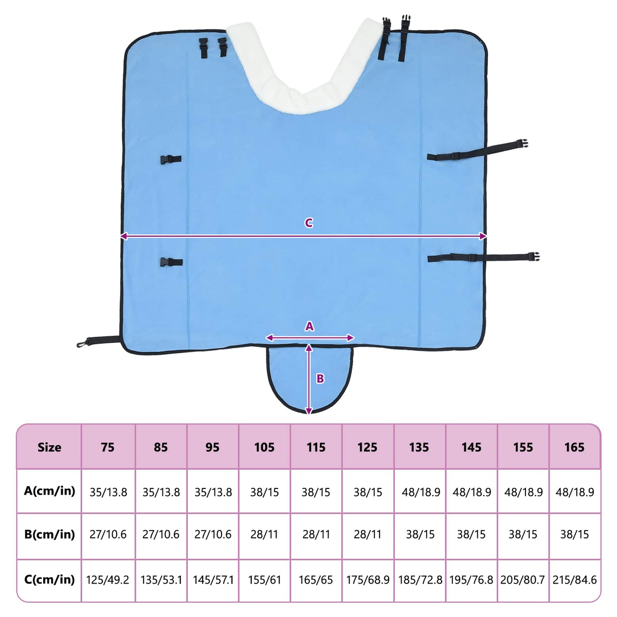 Hestetæppe Akvamarinblå 135 cm Polar fleece