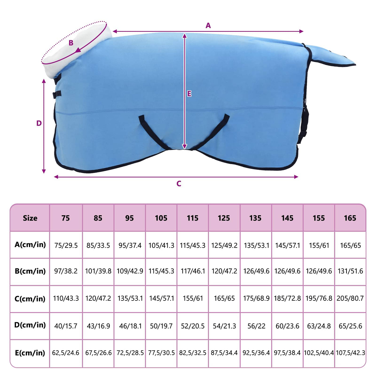 Hestetæppe Akvamarinblå 145 cm Polar fleece