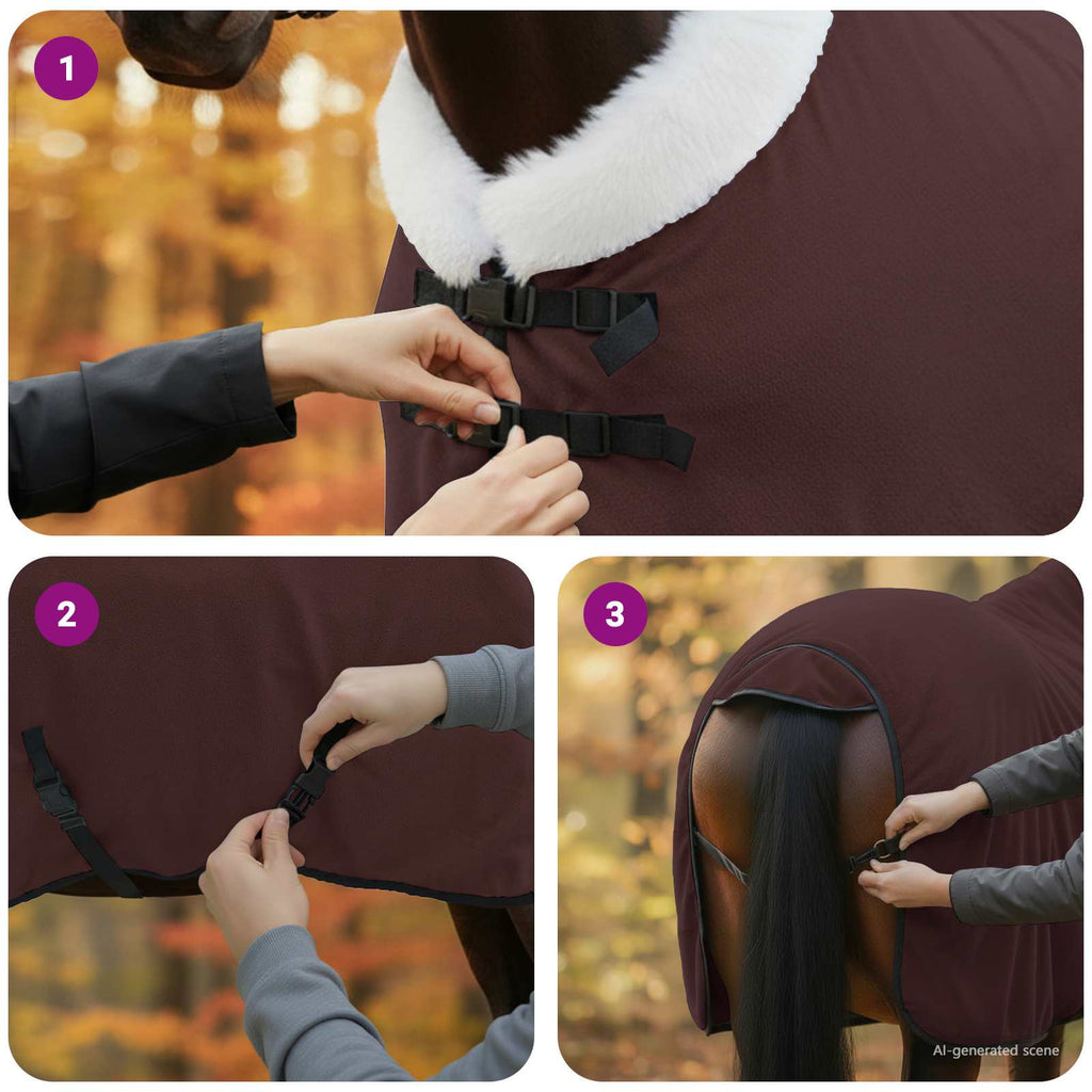Hestetæppe Mørk Brun 85 cm Polar fleece