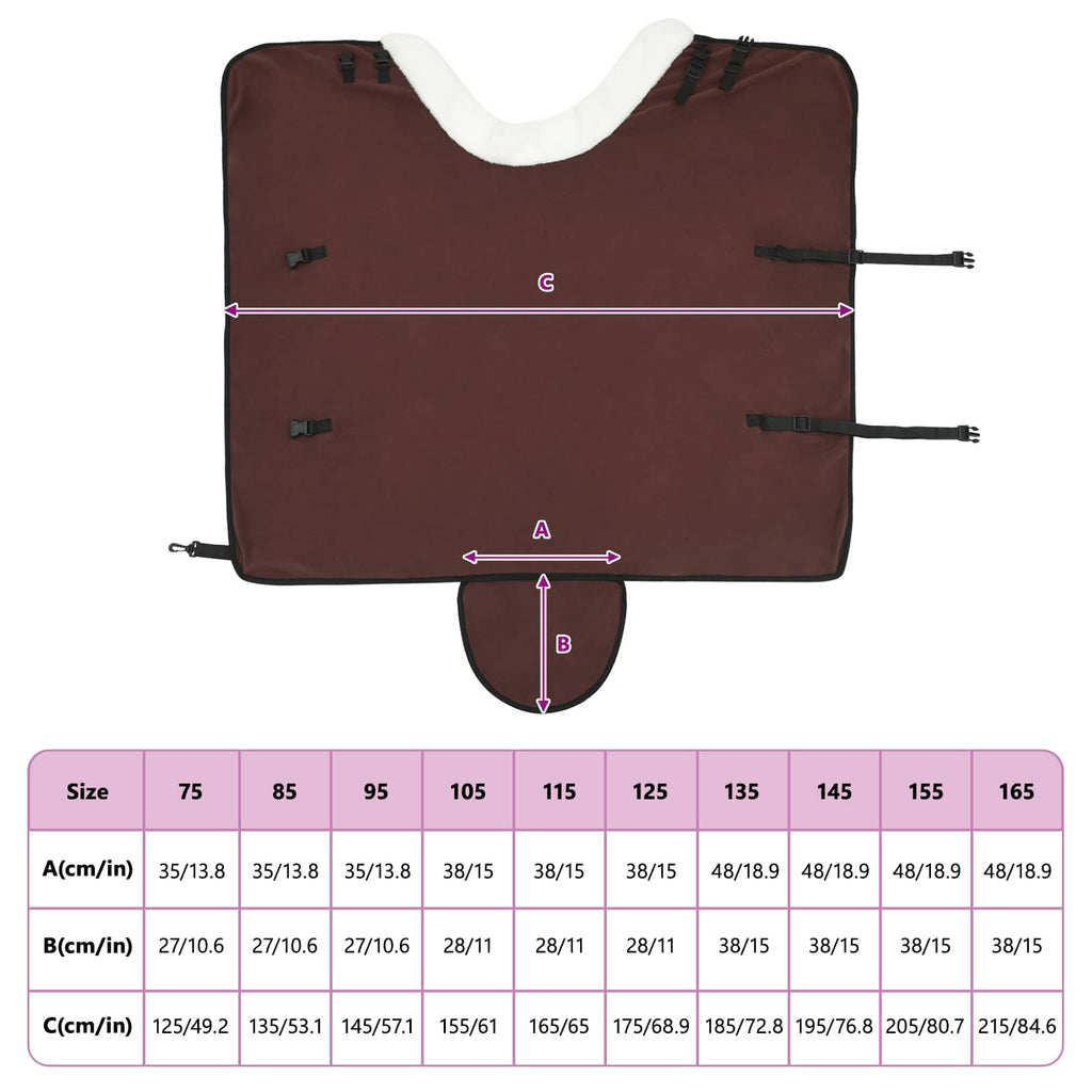 Hestetæppe Mørk Brun 85 cm Polar fleece
