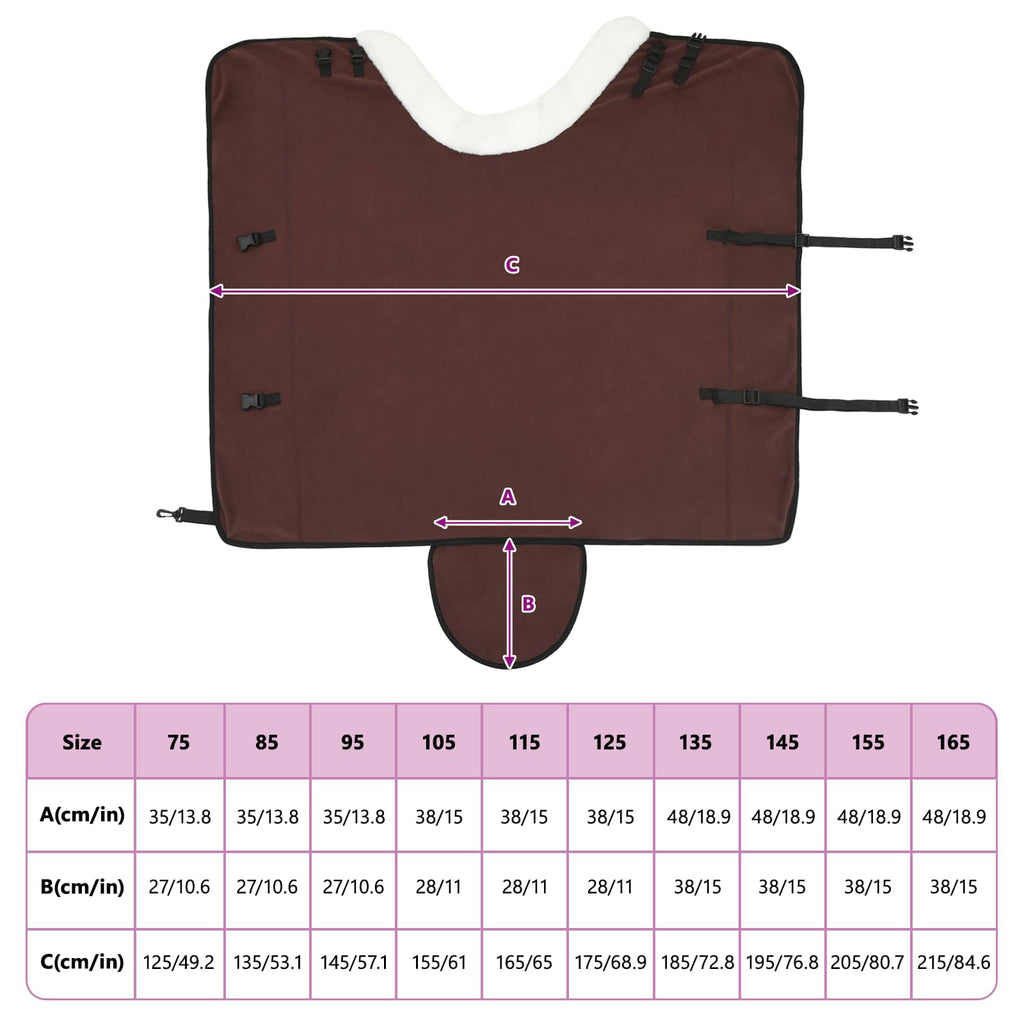 Hestetæppe Mørk Brun 155 cm Polar fleece
