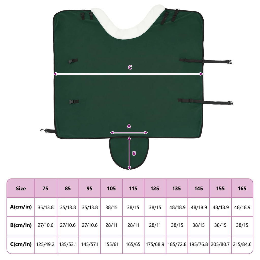 Hestetæppe Mørkegrøn 95 cm Polar fleece