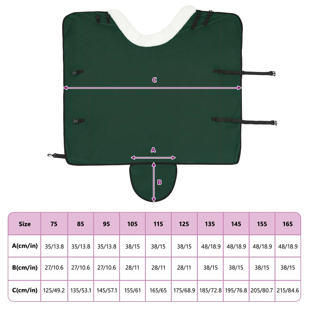 Hestetæppe Mørkegrøn 135 cm Polar fleece