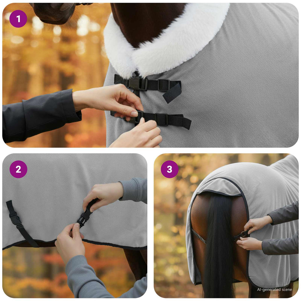 Hestetæppe Lysegrå 85 cm Polar fleece
