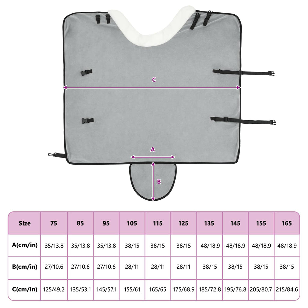 Hestetæppe Lysegrå 105 cm Polar fleece