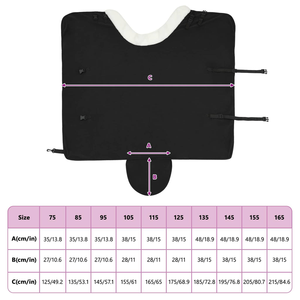 Hestetæppe Sort 95 cm Polar fleece