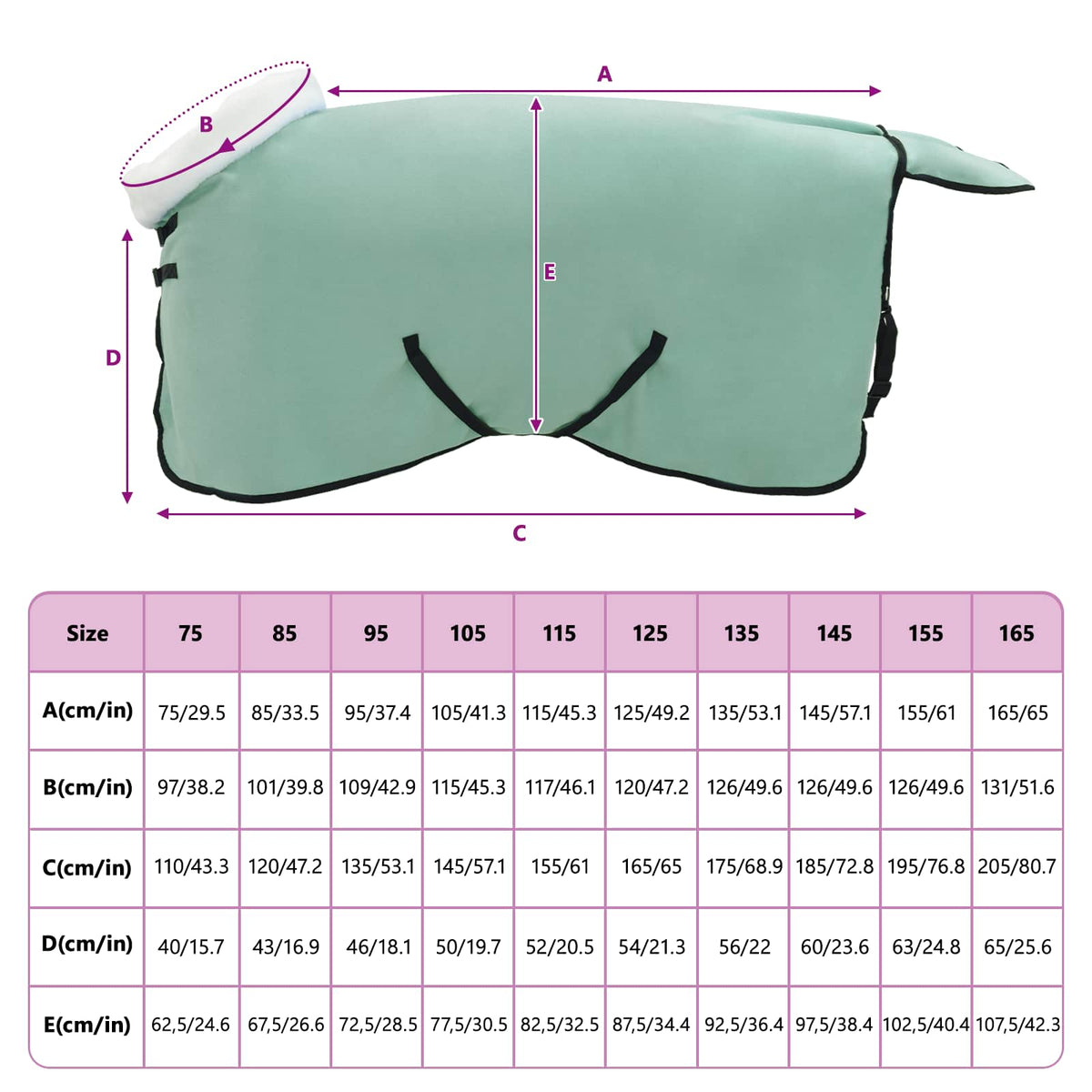Hestetæppe Grøn 75 cm Polar fleece