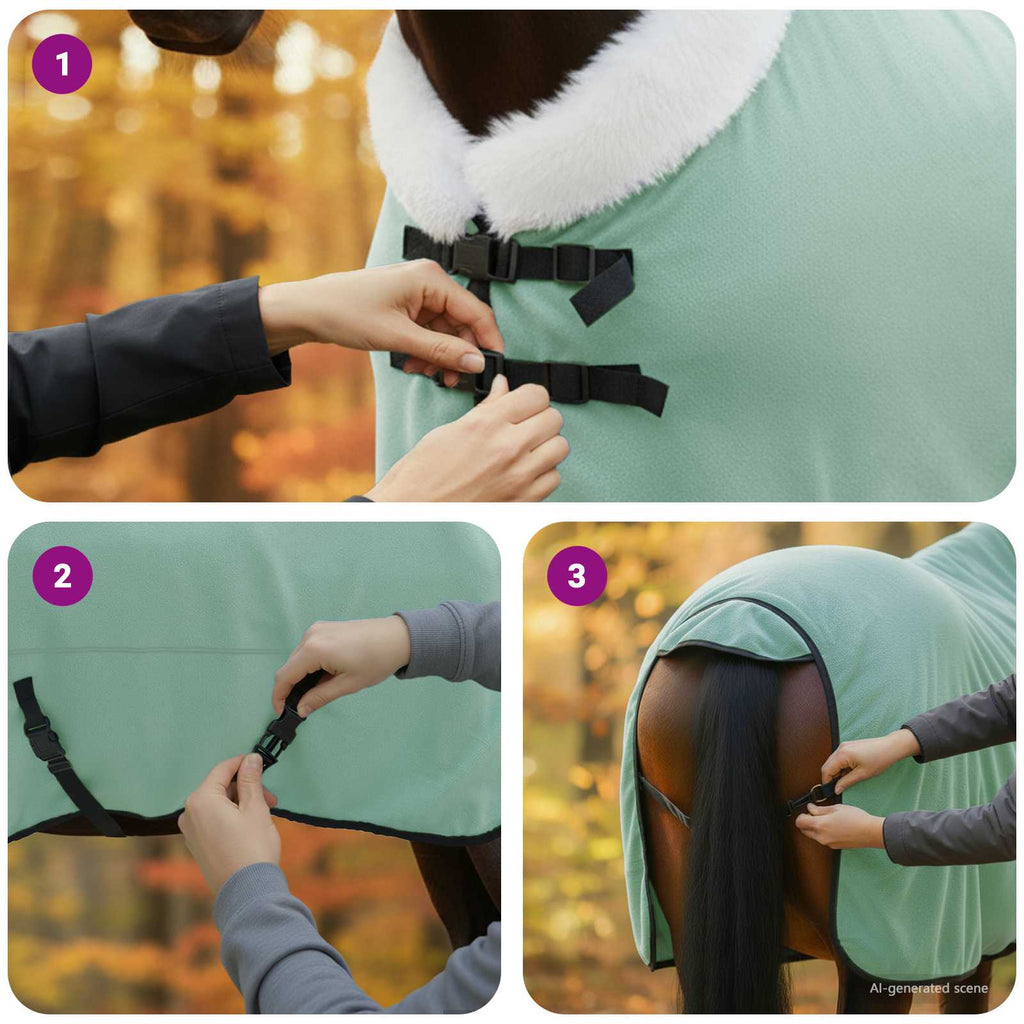 Hestetæppe Grøn 155 cm Polar fleece