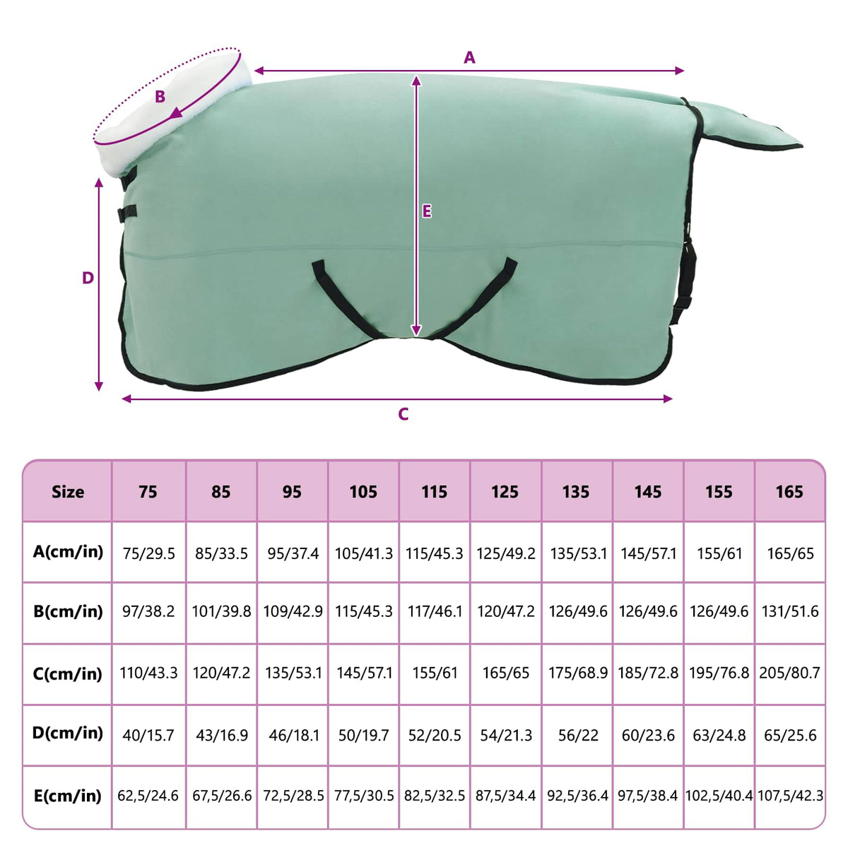 Hestetæppe Grøn 155 cm Polar fleece