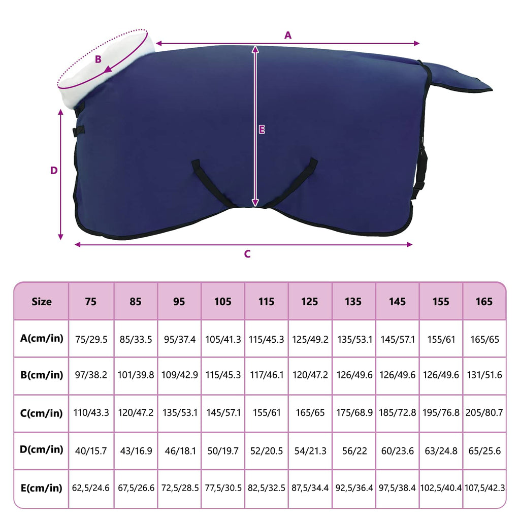 Hestetæppe Mørkeblå 75 cm Polar fleece