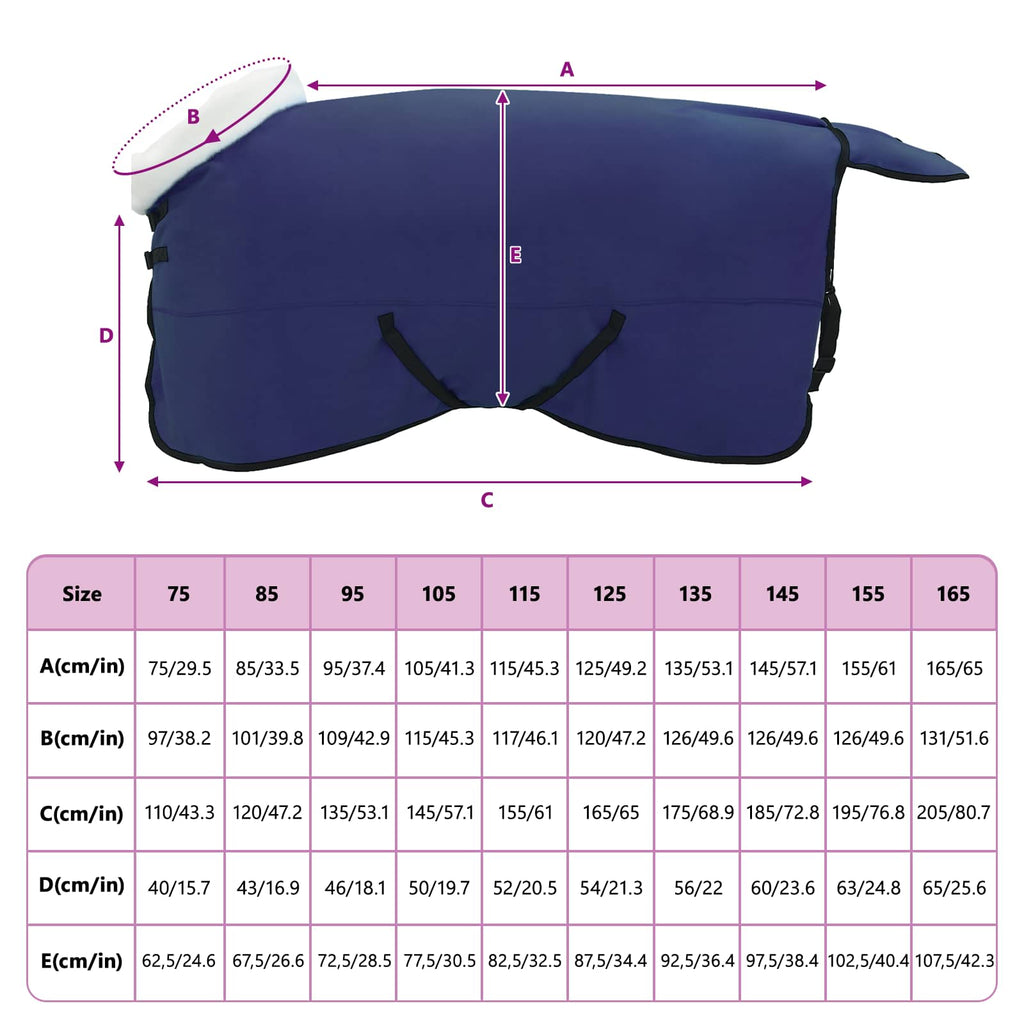 Hestetæppe Mørkeblå 135 cm Polar fleece
