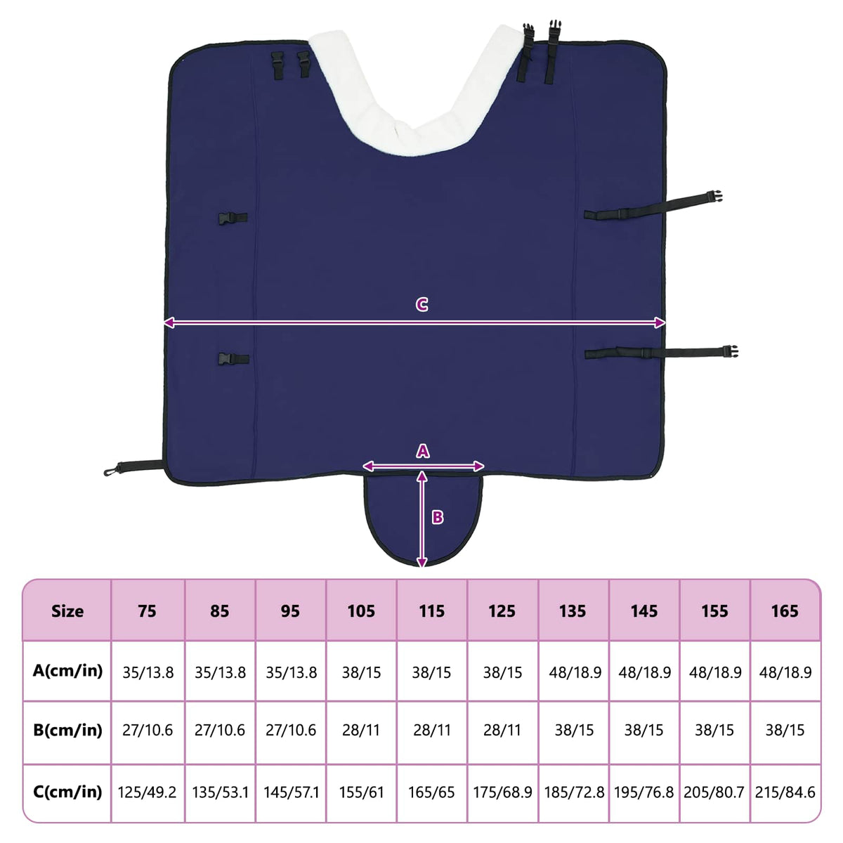 Hestetæppe Mørkeblå 145 cm Polar fleece