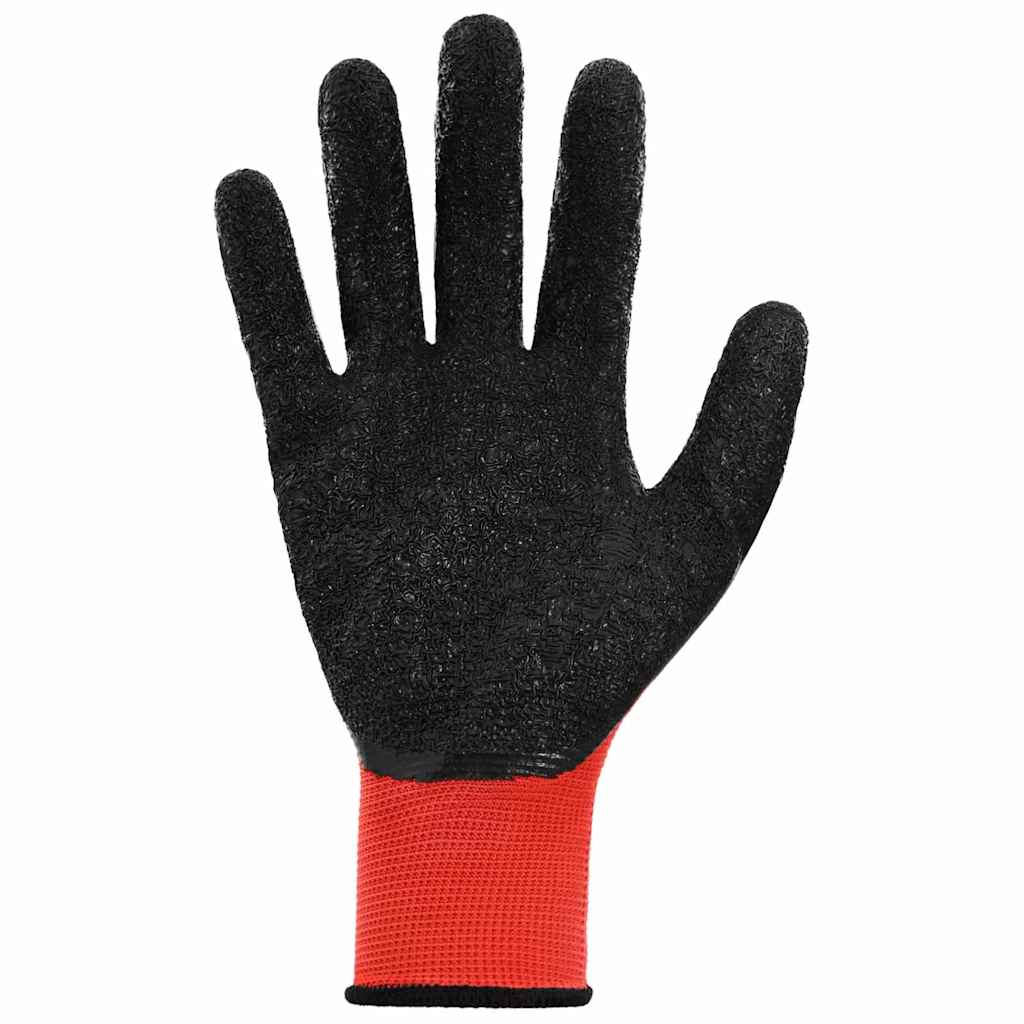 Arbejds handsker 24 stk. Rød og Sort 10 / xl Latexbelægning