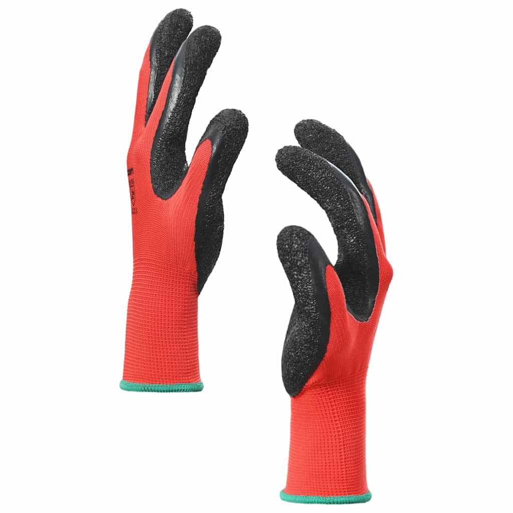Arbejds handsker 24 stk. Rød og Sort 11 / XXL Latexbelægning
