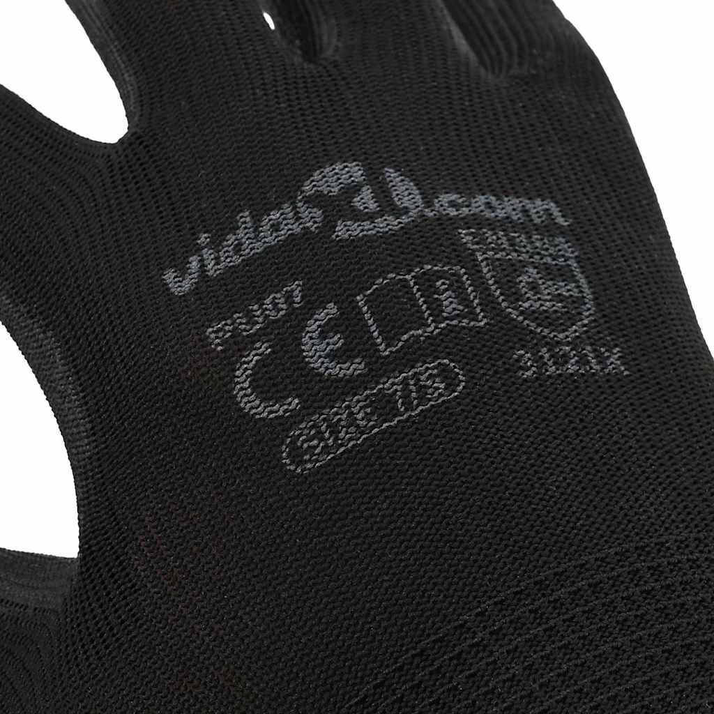 Arbejds handsker 12 stk. Sort 7 / S Polyester