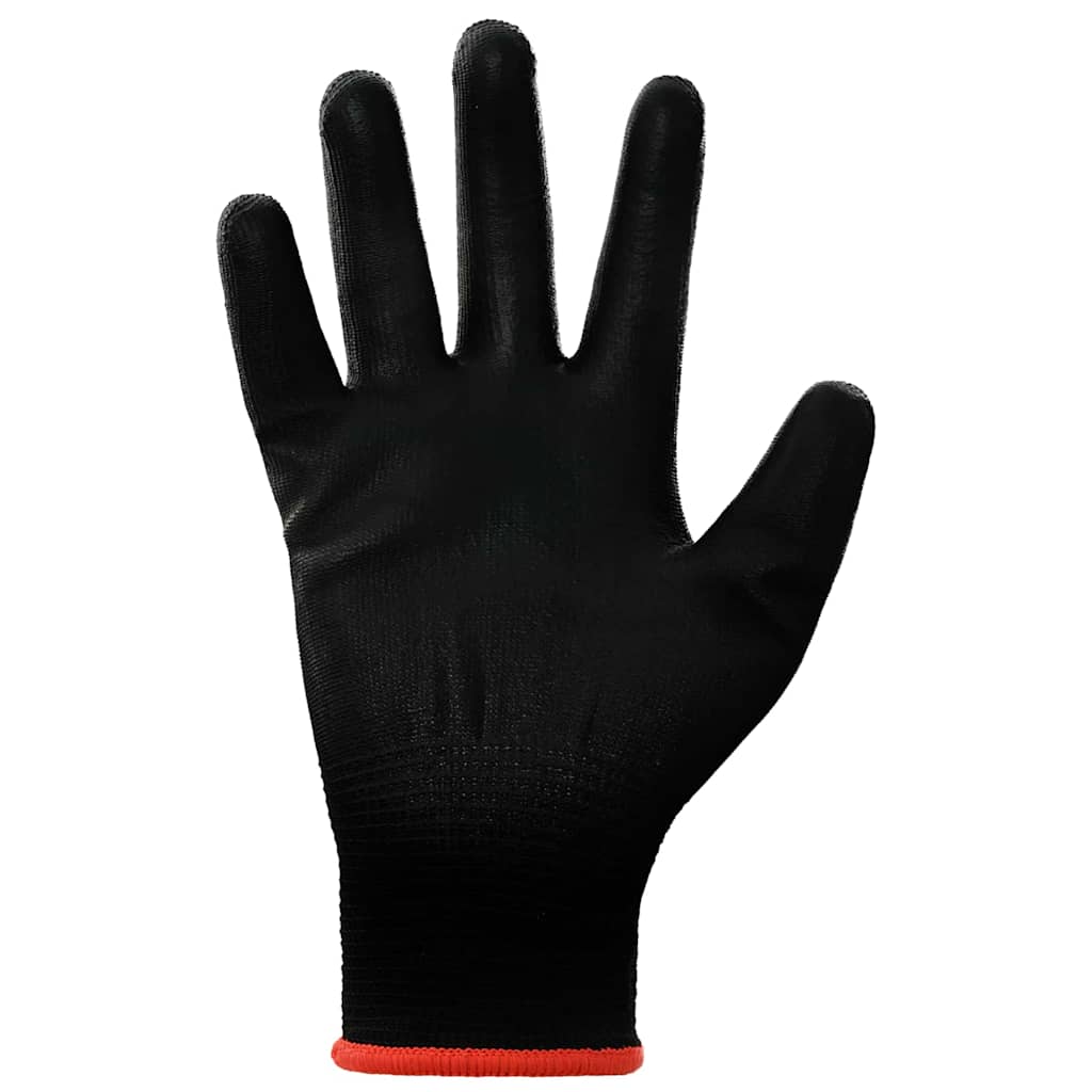 Arbejds handsker 12 stk. Sort 7 / S Polyester