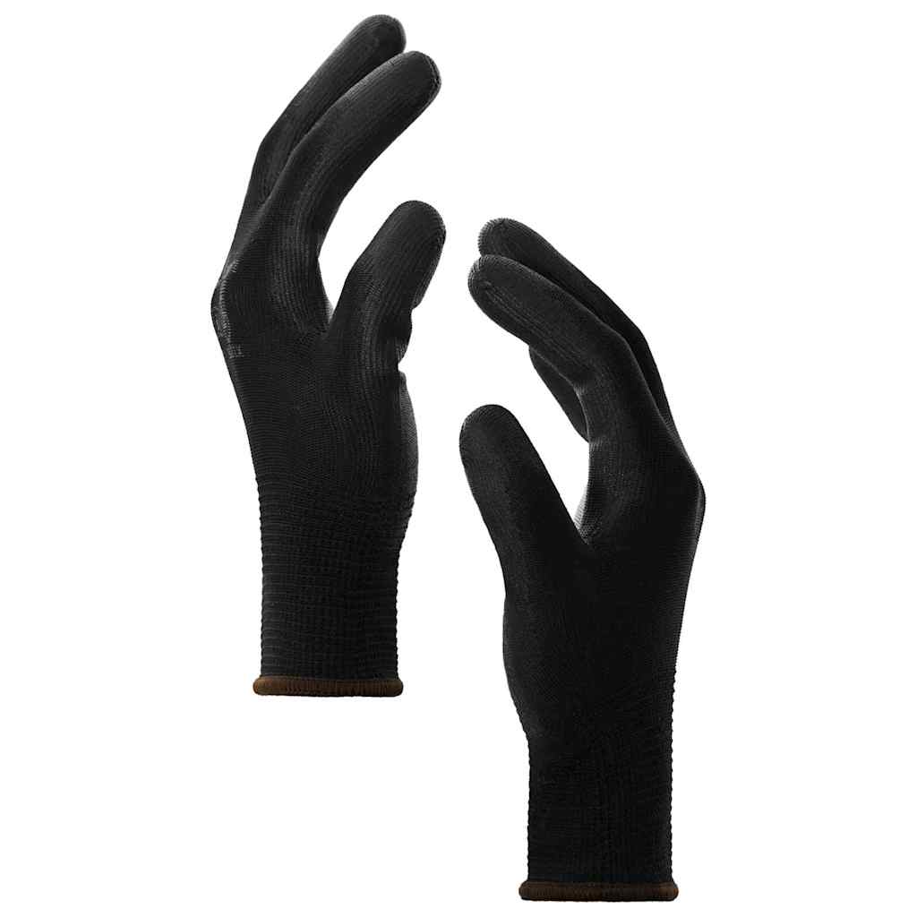 Arbejds handsker 12 stk. Sort 8 / m Polyester