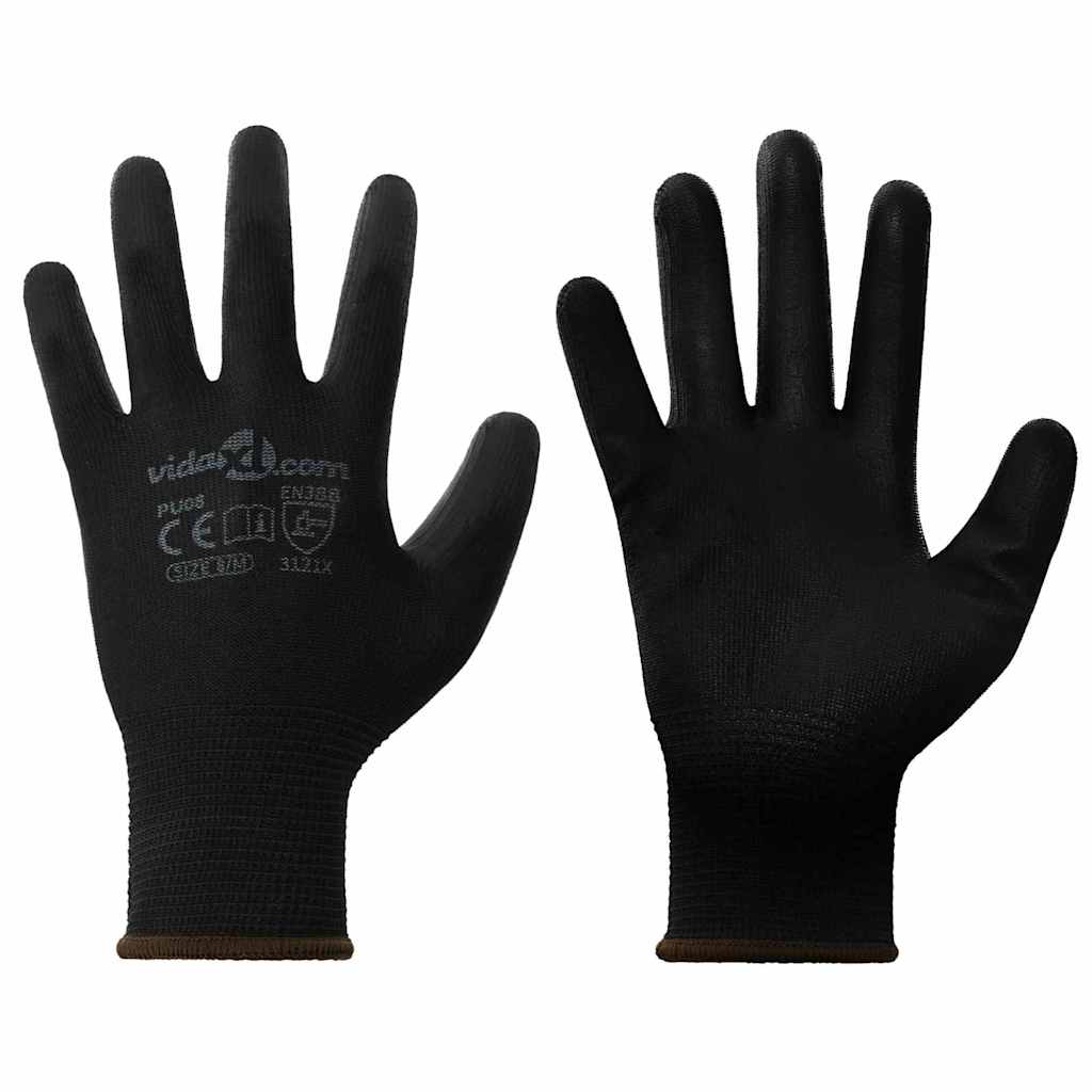 Arbejds handsker 24 stk. Sort 8 / m Polyester