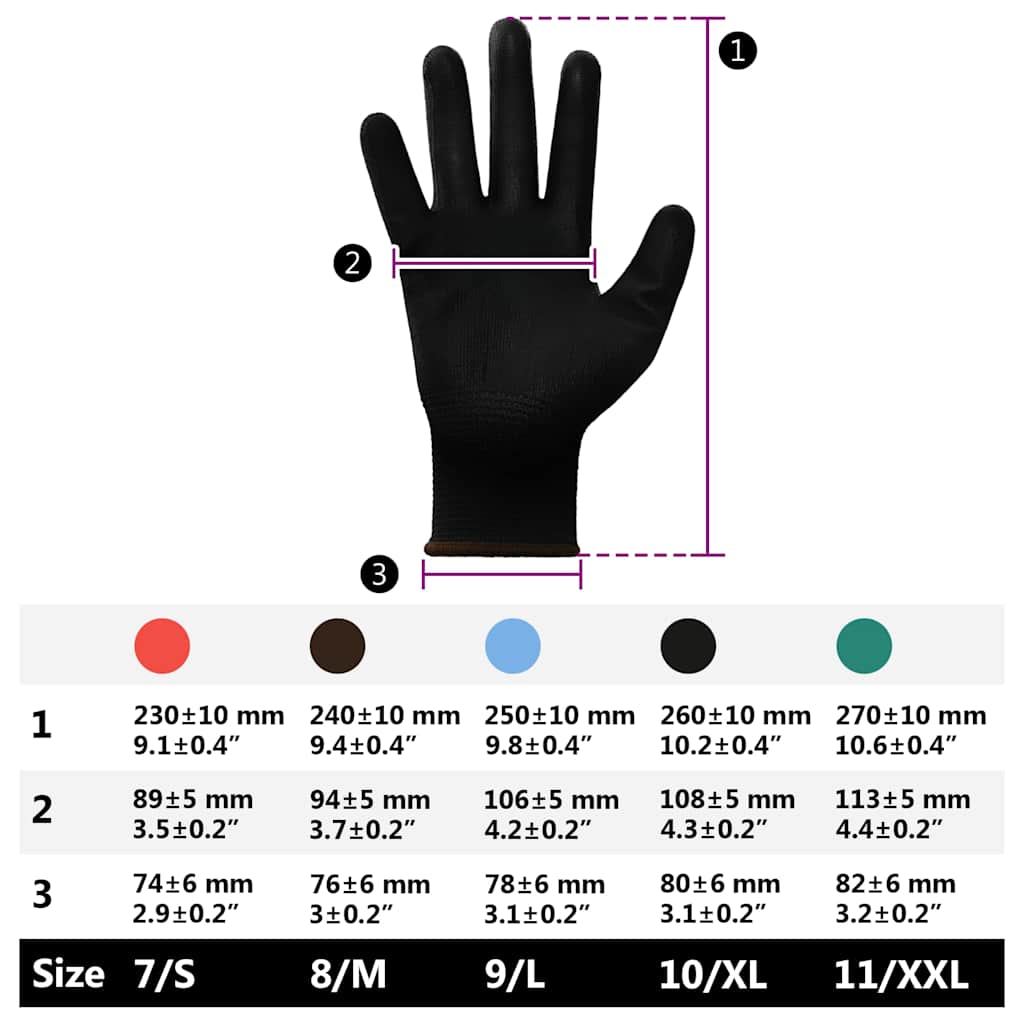 Arbejds handsker 24 stk. Sort 8 / m Polyester