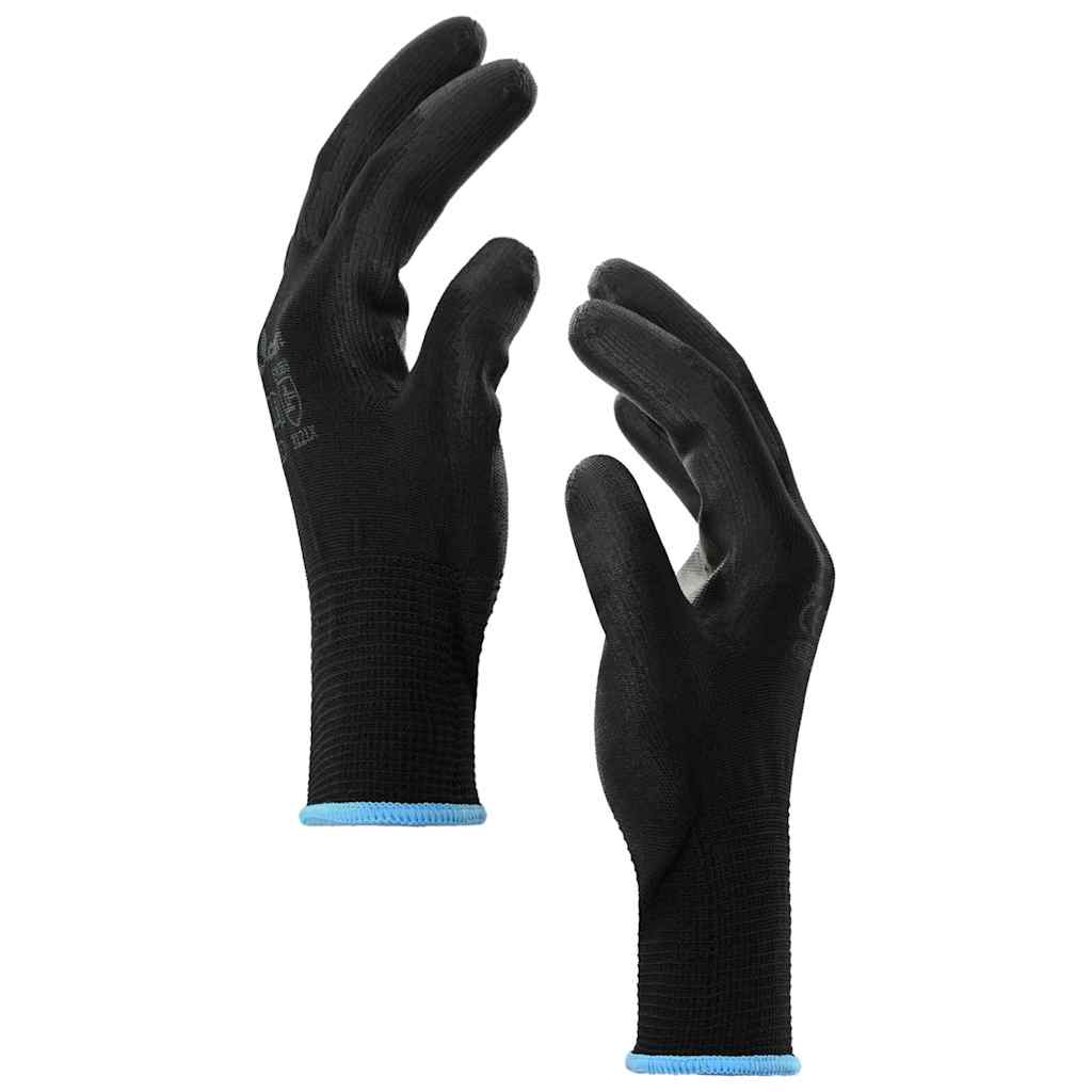 Arbejds handsker 12 stk. Sort 9 / l Polyester
