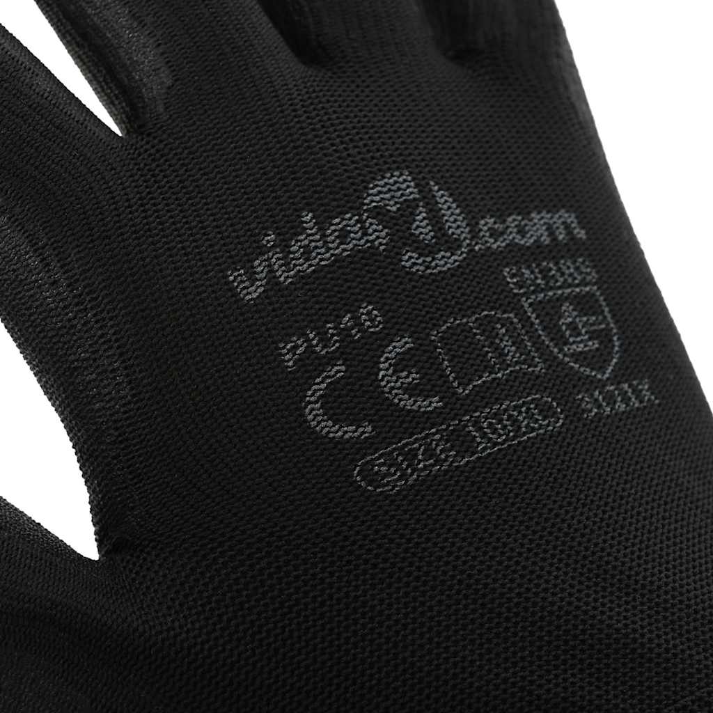 Arbejds handsker 12 stk. Sort 10 / xl Polyester