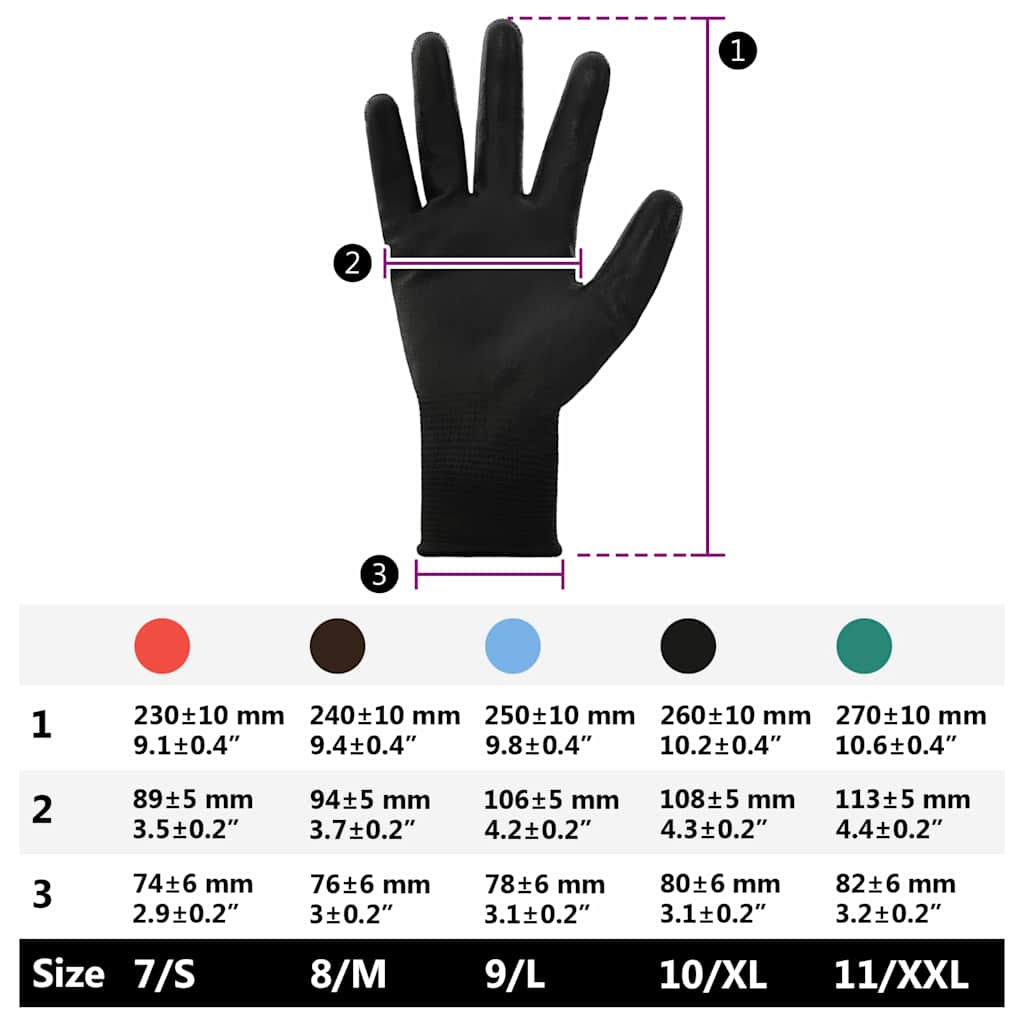 Arbejds handsker 24 stk. Sort 10 / xl Polyester