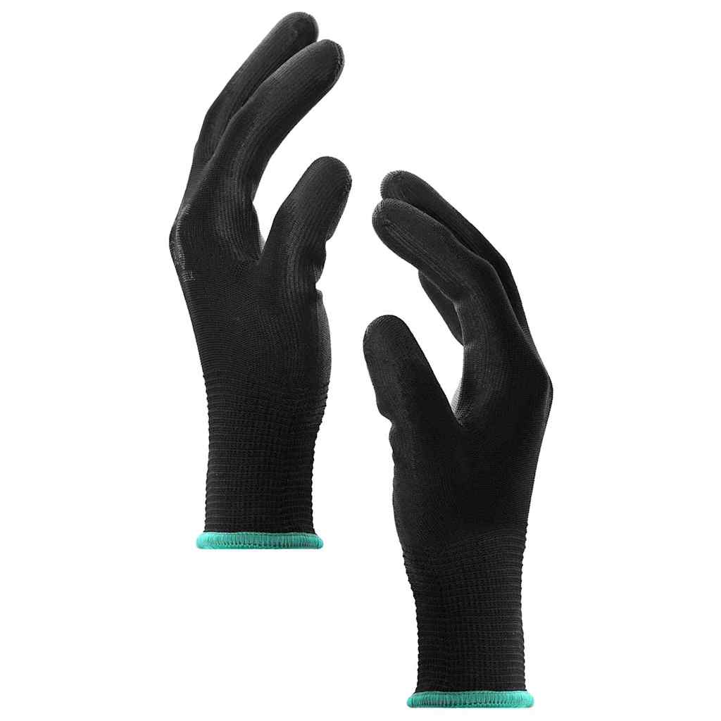 Arbejds handsker 12 stk. Sort 11 / XXL Polyester