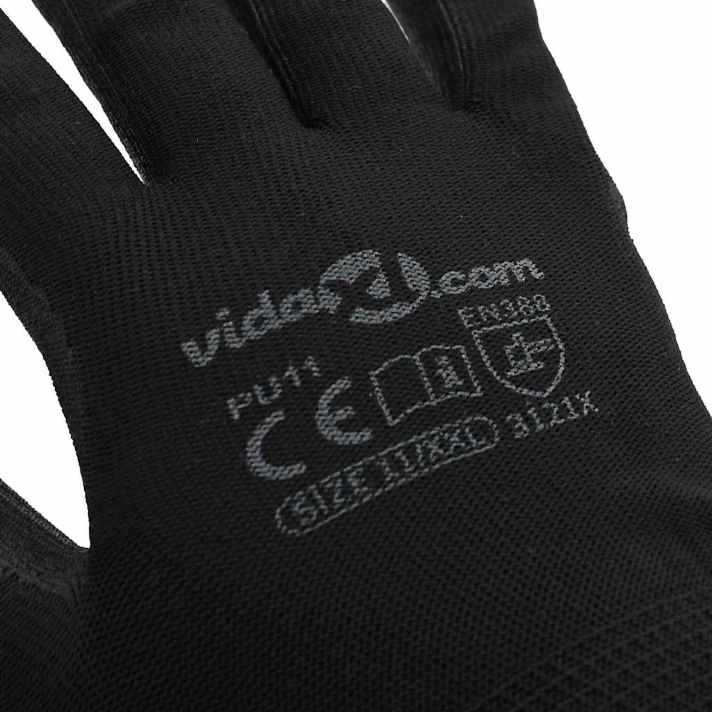 Arbejds handsker 24 stk. Sort 11 / XXL Polyester