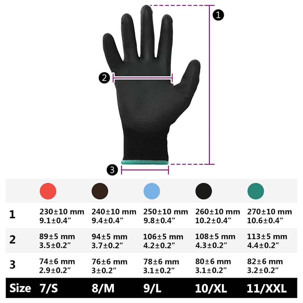 Arbejds handsker 24 stk. Sort 11 / XXL Polyester