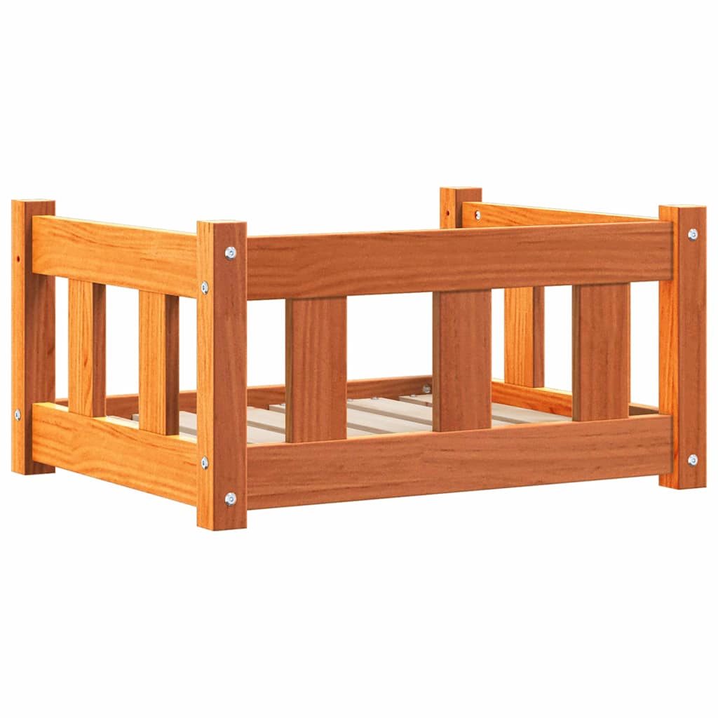 Hundeseng 55,5 x 45,5 x 28 cm Massivt fyrretræ Voksbrun