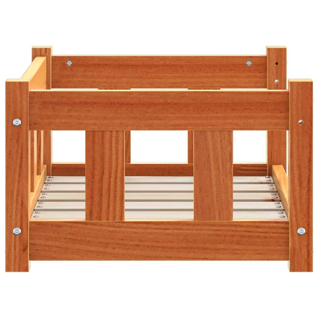 Hundeseng 55,5 x 45,5 x 28 cm Massivt fyrretræ Voksbrun