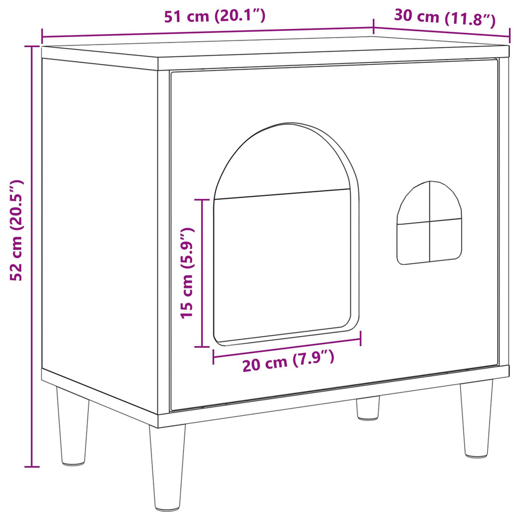 Kat Hus Sort 51 x 30 x 52 cm Konstrueret træ