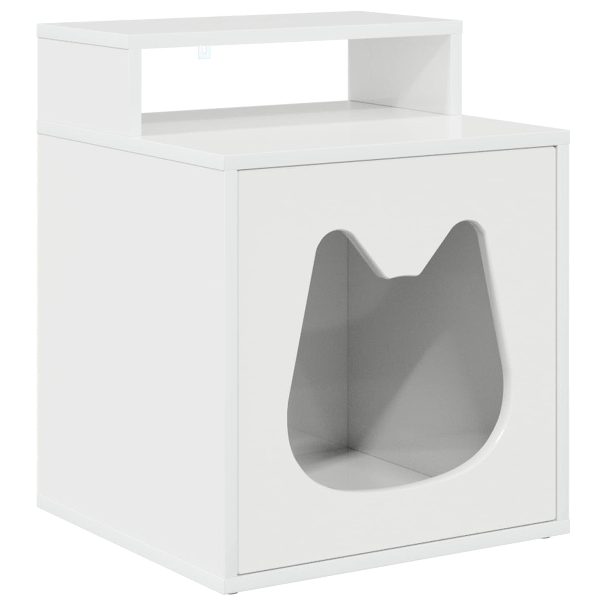 Kat Hus Gloss Hvid 42,5 x 40 x 53,5 cm Konstrueret træ