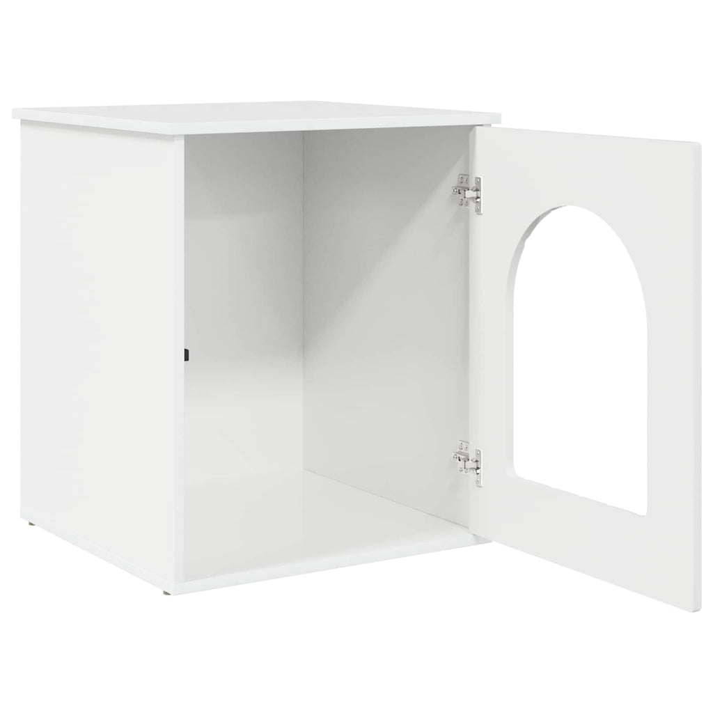 Kat Hus Gloss Hvid 53 x 52 x 62 cm Konstrueret træ