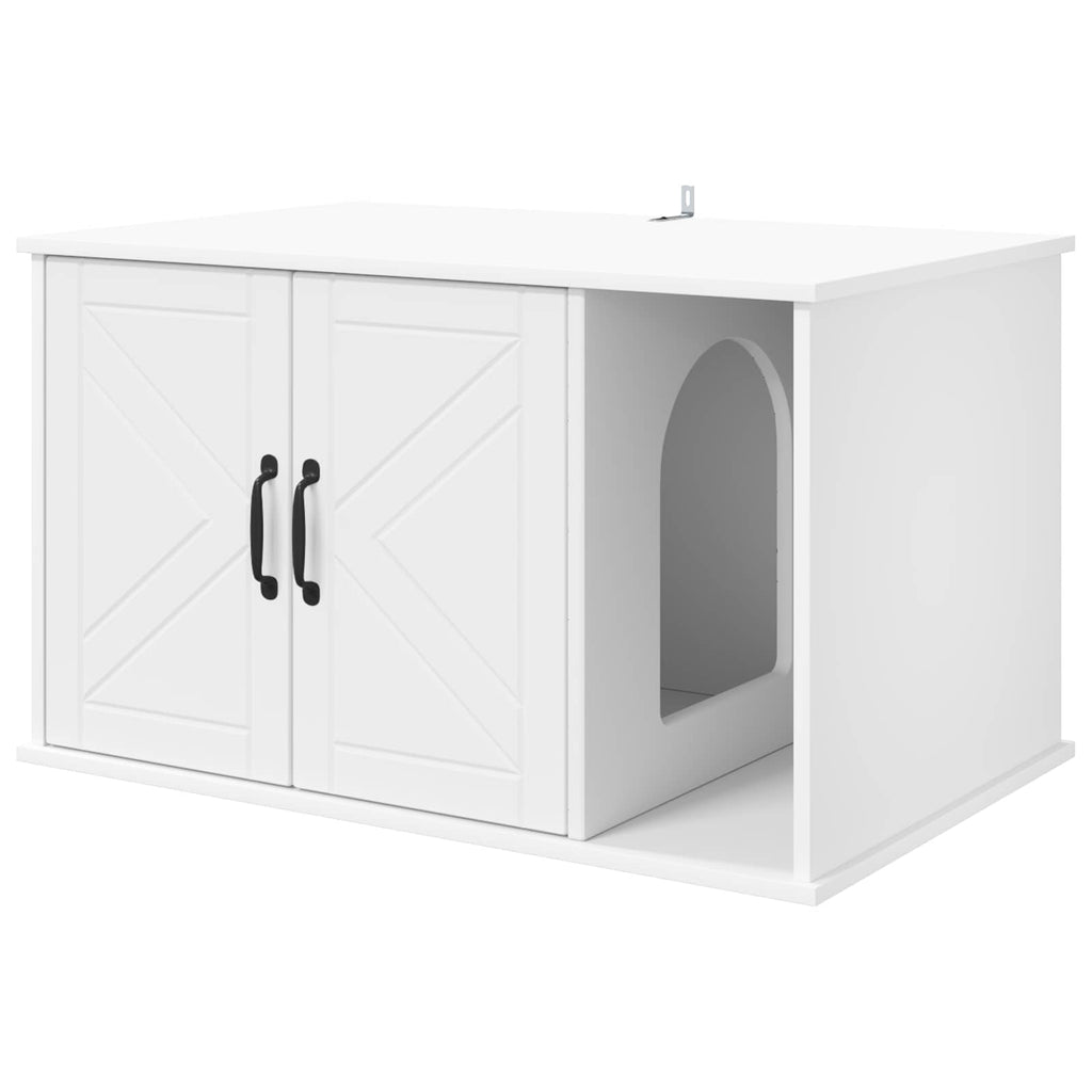 Kat Hus Hvid 85 x 55 x 50,5 cm Konstrueret træ