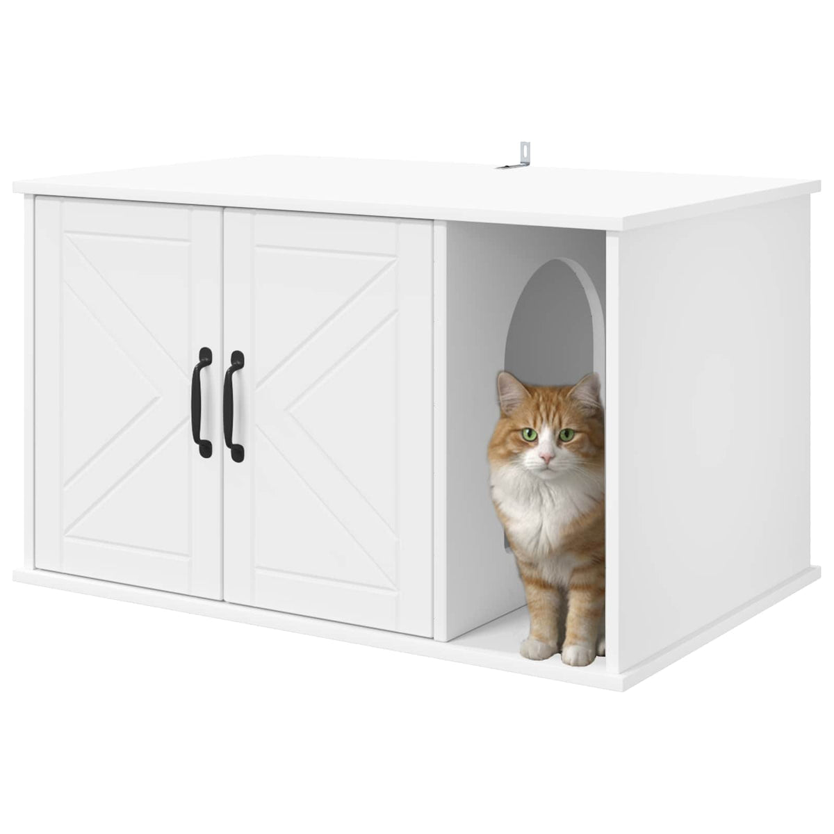 Kat Hus Hvid 85 x 55 x 50,5 cm Konstrueret træ