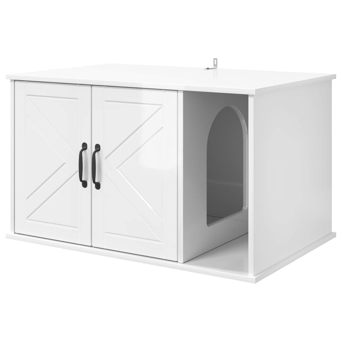 Kat Hus Gloss Hvid 85 x 55 x 50,5 cm Konstrueret træ