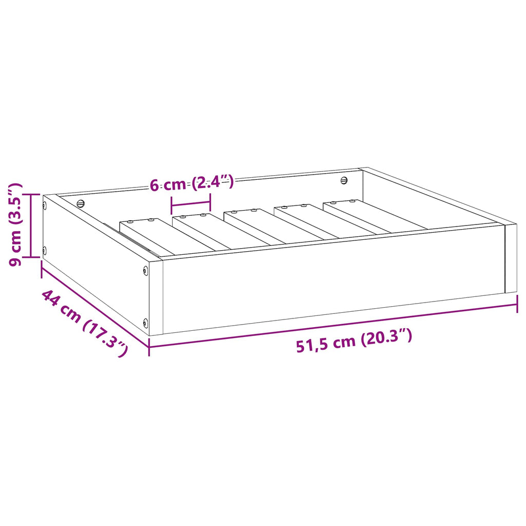 Hundeseng Voks brun 51,5 x 44 x 9 cm Massivt fyrretræ