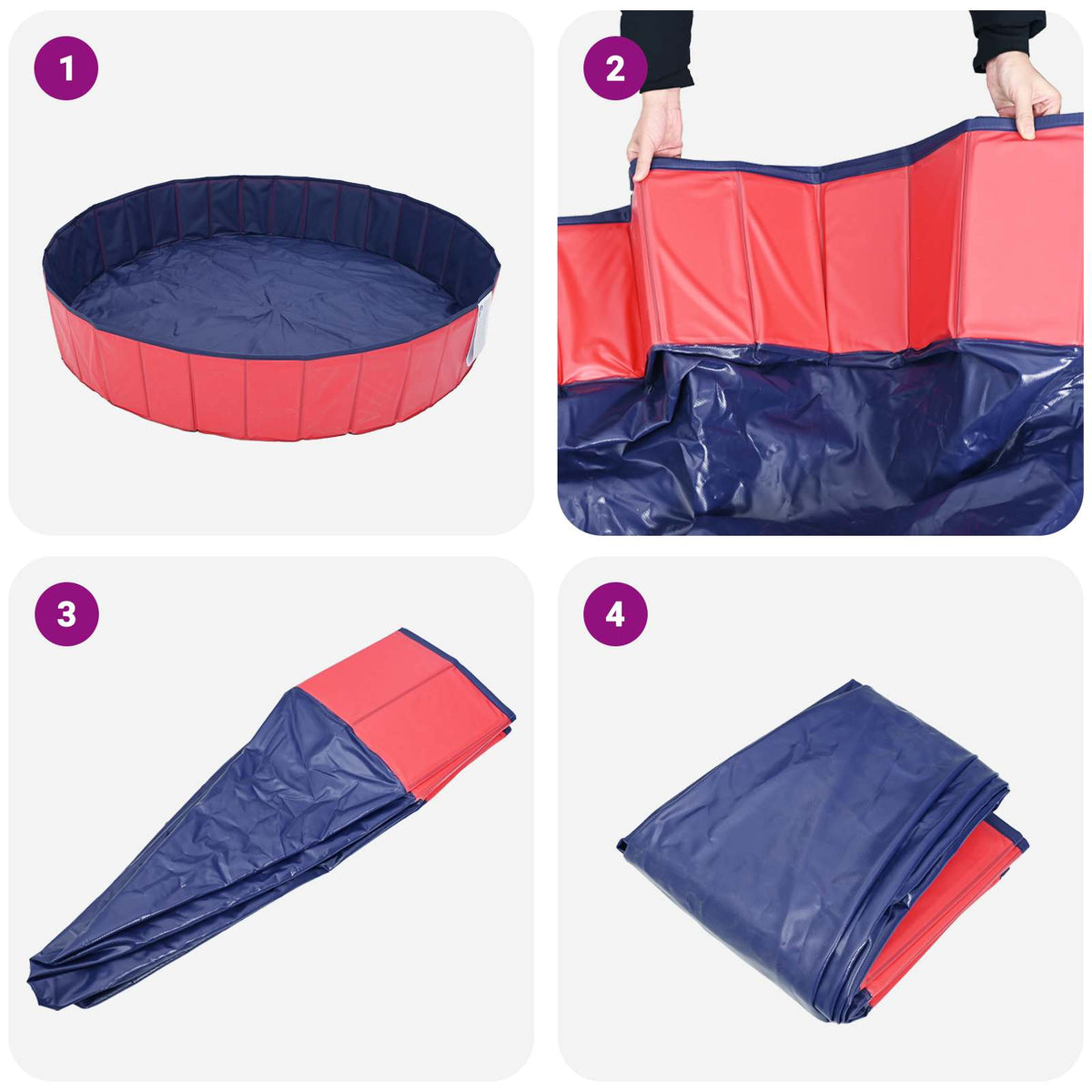 Hund Pool Ø200 x 30 cm Tykt PVC Rød