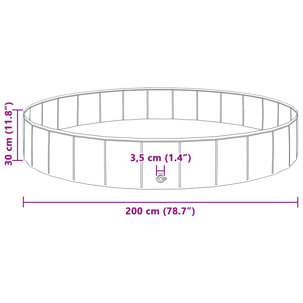 Hund Pool Ø200 x 30 cm Tykt PVC Rød