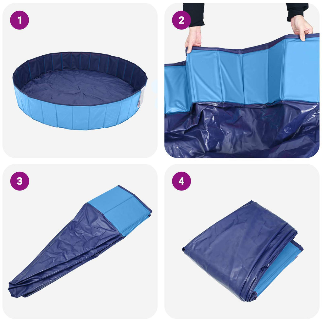 Hund Pool Ø300 x 38 cm Tykt PVC Blå