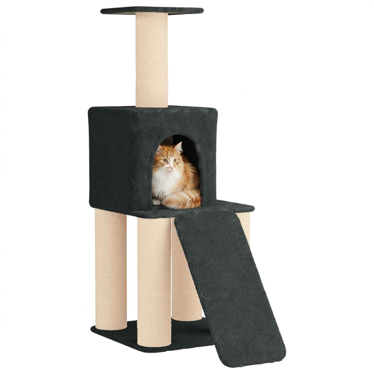 Kattetræ med sisal klatreposter Mørkegrå 146 cm