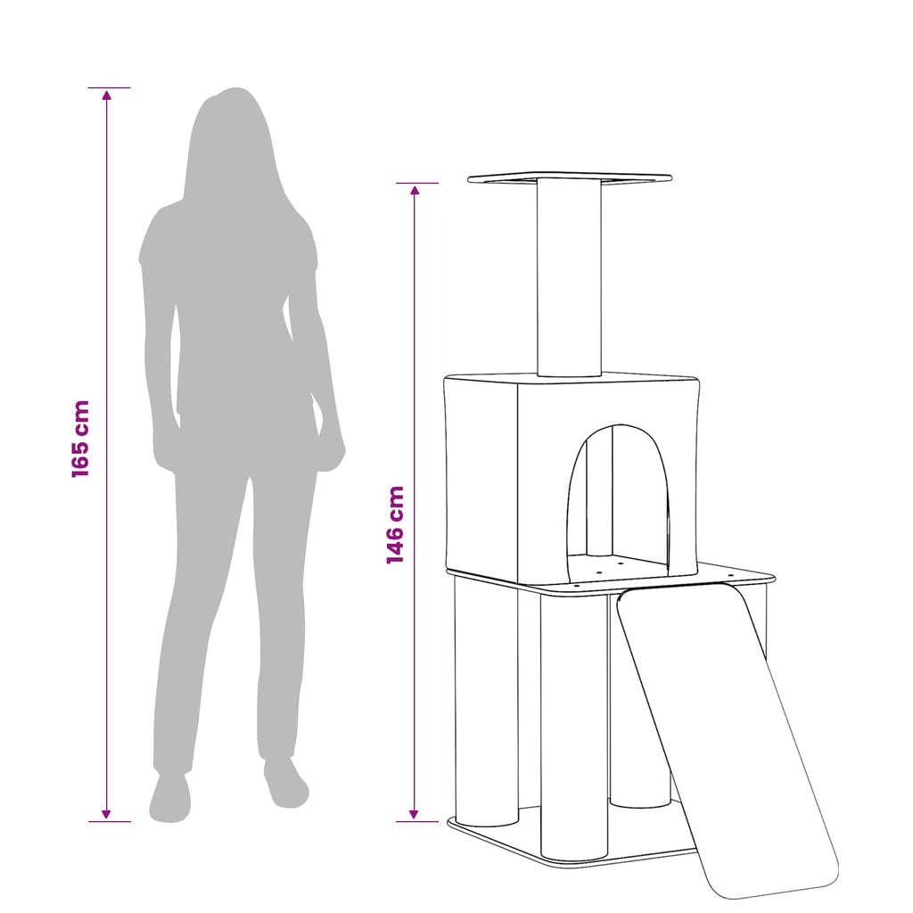 Kattetræ med sisal klatreposter Mørkegrå 146 cm