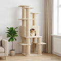 Kattetræ med sisal klatreposter Cremefarvet 161 cm