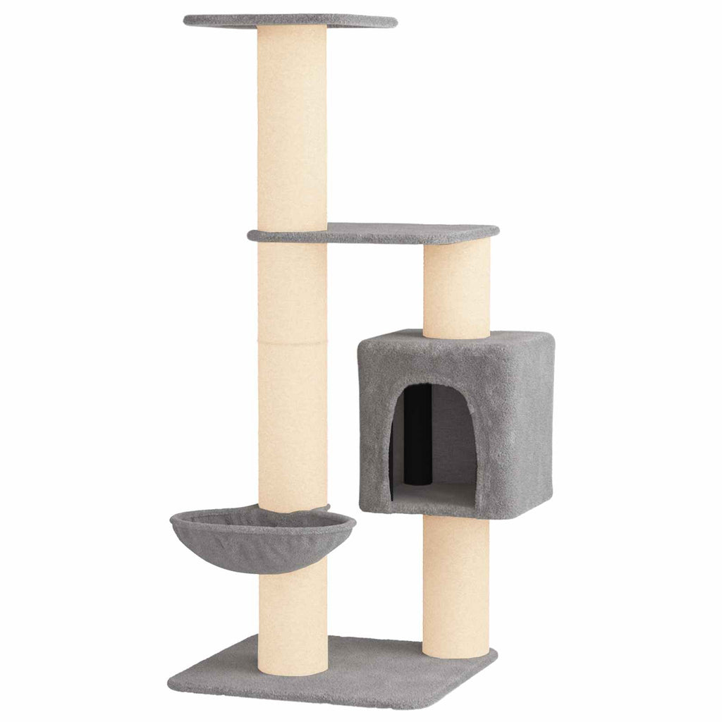 Kattetræ med sisal klatreposter Lysegrå 137 cm